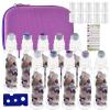 Essential Oil Roller Bottle EVA Carrying Travel Case and 10pcs Essential Oil Gemstone Roller Ball Bottles Frosted Glass Inside 10ml Healing Crystal Chips Feng Shui Roller (Fluorite) view 1