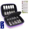 Essential Oil Roller Bottle EVA Carrying Travel Case and 10pcs Essential Oil Gemstone Roller Ball Bottles Frosted Glass Inside 10ml Healing Crystal Chips Feng Shui Roller (Fluorite) view 3