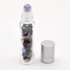 Essential Oil Roller Bottle EVA Carrying Travel Case and 10pcs Essential Oil Gemstone Roller Ball Bottles Frosted Glass Inside 10ml Healing Crystal Chips Feng Shui Roller (Fluorite) view 4