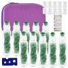 Essential Oil Roller Bottle EVA Carrying Travel Case and 10pcs Essential Oil Gemstone Roller Ball Bottles Frosted Glass Inside 10ml Healing Crystal Chips Feng Shui Roller (Green aventurine) view 1