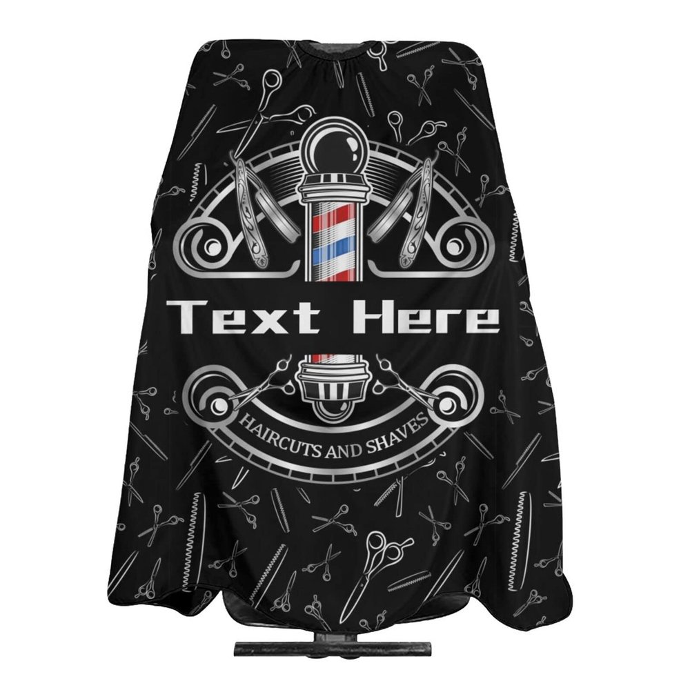 Custom Barber Cape Hairdresser Cape, Add Your Photo Text or Logo Personalized Barbershop Salon Haircut Cape for Men, Customized Hair Cutting Cape for Home Salon Barbershop