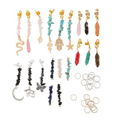 40 Pieces Hair Beads Dreadlocks, Hair Coil Braid Hair Rings, Jewelry Multiple Style Hair Pendants Crystal Lock Hair Jewelry