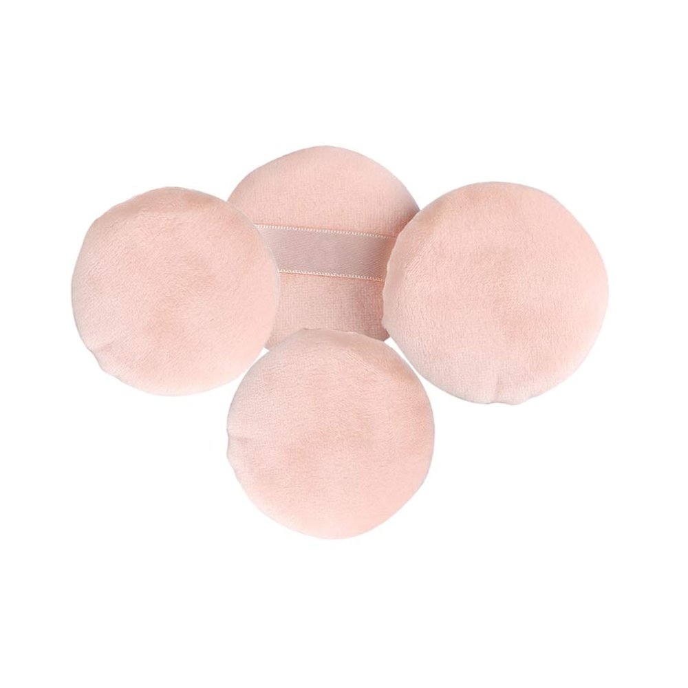KALLORY 4pcs Round Powder Puff Sponge for Loose Powder Makeup Non-fluorescent Cosmetic Applicator Gentle Skin for Smooth Foundation Application and Even Coverage