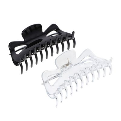 2pcs Hair Catch Shark Clip Large Hair Clip Bath Shower Clamp Claw Shower Claw Jaw Barrette Clamp