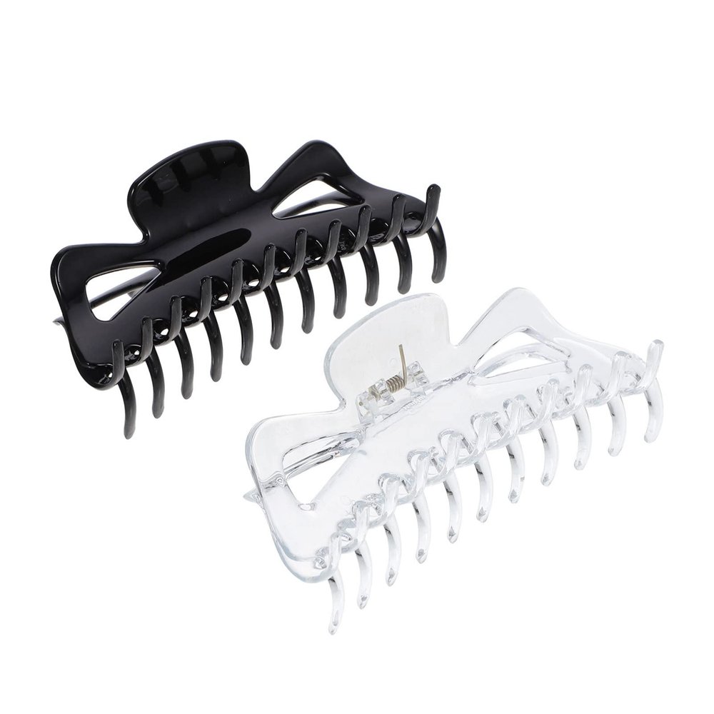 2pcs Hair Catch Shark Clip Large Hair Clip Bath Shower Clamp Claw Shower Claw Jaw Barrette Clamp