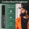 Beard Straightener for Men, Portable Cordless Heated Hair & Beard Straightening Brush with Anti-Scald & Ionic Technology, 3 Temperature Setting Comb for Home Travel view 2