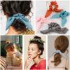 ACO-UINT 20 Pack Hair Scrunchies for Girls and Women, Satin Scrunchies for Thick Hair with Bow, Bunny Ear Scrunchies, Summer Hair Accessories, 20 Solid Color Options view 4