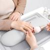 MERTERFLY Nail Arm Rest Pillow and Mat Luxury Salon Manicure Armrest Cushion Nail Art Hand Holder Manicure Hand Rest Cushion Pad Tool for Nail Tech Manicurist (With Mat, Grey) view 2