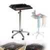 Salon Tray on Wheels, Stainless Steel Salon Tray Cart Adjustable Height Storage Tray, Hair Extension Tool Tray Cart Height Adjust Movable Hairdressing Cart Tool Holders Stand for Hair Salon view 1