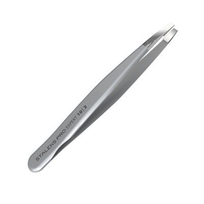 Staleks Pro EXPERT 10 Eyebrow Tweezers Type 2 Narrow Straight Tips Stainless Steel For Thin Eyebrow Shaping Professional Quality