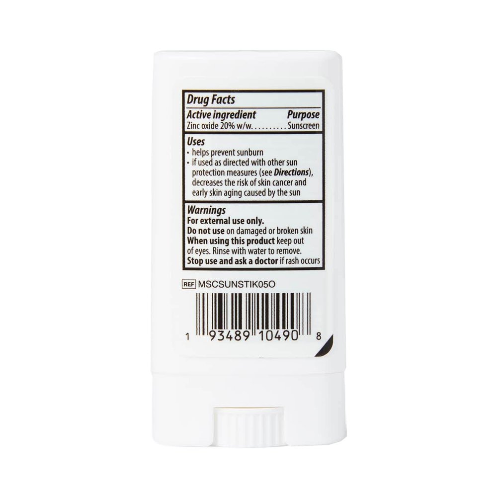 Medline Remedy Specialized Sunscreen Stick, SPF 50 Protection for Sensitive Skin, Water-Resistant, 0.5 oz.