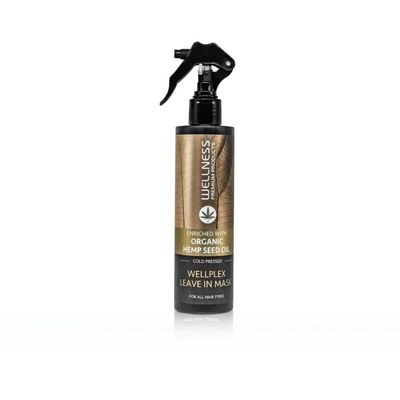Wellness Premium Product Wellplex Hemp-Infused Leave-In Mask Spray for Damage Control | Enriched with organic cold-pressed hemp seed oil