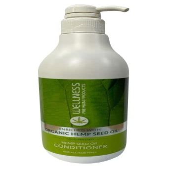 Wellness Premium Organic Hemp Conditioner | Intensive Moisture for Weak, Color-Treated Hair | Hemp Seed Oil & Nutrient-Rich, Paraben-Free | All Hair Types, (33.8 Ounce 1 Liter)