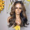 Body Wave Highlights Silk Base Lace Frontal Wig Human Hair for Women Pre Plucked Ombre Colored 13x4 Lace Front Wigs Black Mixed Honey Blone Highlight Hair with Black Roots Can be Curled Lace Closure Wig (20, 4x4 Silk Base Lace Wig 150 Density) view 4