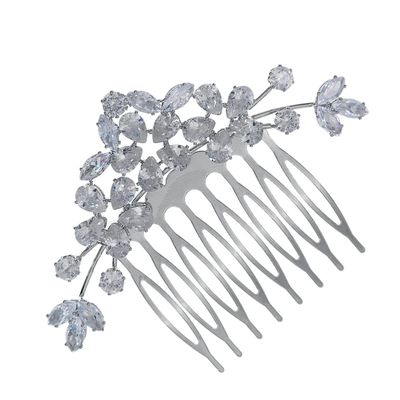 LALAFINA Bride Rhinestone Hair Comb Elegant Shiny Accessory for Weddings Parties and Photography Unique Design Waterdrop-shaped Zircon Stones for Enhanced Charm