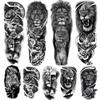 Kotbs Lion Tattoo Stickers, 4-Sheet Full Sleeve Tattoo Big Tattoos Temporary, 5-Sheet Half Full Arm Temporary Tattoo for Adult Kids Women Makeup view 1