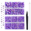 AUREHEN 10000PCs 2-6MM Jelly Deep Purple AB Resin Flat Back Rhinestones, Round Non Hotfix Resin Rhinestones Nail Gems Stones with Tweezer & Picker Pen for Tumblers Nail Art & DIY Decoration view 1
