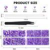 AUREHEN 10000PCs 2-6MM Jelly Deep Purple AB Resin Flat Back Rhinestones, Round Non Hotfix Resin Rhinestones Nail Gems Stones with Tweezer & Picker Pen for Tumblers Nail Art & DIY Decoration view 2