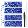 AUREHEN 10000PCs 2-6MM Jelly Sapphire AB Resin Flat Back Rhinestones, Round Non Hotfix Resin Rhinestones Nail Gems Stones with Tweezer & Picker Pen for Tumblers Nail Art & DIY Decoration view 1