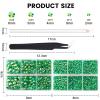 AUREHEN 10000PCs 2-6MM Jelly Deep Green AB Resin Flat Back Rhinestones, Round Non Hotfix Resin Rhinestones Nail Gems Stones with Tweezer & Picker Pen for Tumblers Nail Art & DIY Decoration view 2