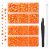 AUREHEN 10000PCs 2-6MM Jelly Orange-red AB Resin Flat Back Rhinestones, Round Non Hotfix Resin Rhinestones Nail Gems Stones with Tweezer & Picker Pen for Tumblers Nail Art & DIY Decoration view 1