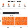 AUREHEN 10000PCs 2-6MM Jelly Orange-red AB Resin Flat Back Rhinestones, Round Non Hotfix Resin Rhinestones Nail Gems Stones with Tweezer & Picker Pen for Tumblers Nail Art & DIY Decoration view 2