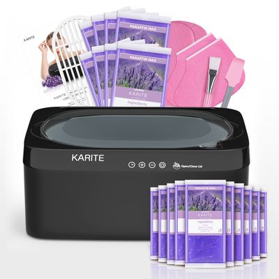 KARITE Paraffin Wax Machine for Hands and Feet with Auto Open Lid, Paraffin Bath,20Min Fast Wax Meltdown, Precision Temperature Control, 4500ml Paraffin Warmer with 18Pack Refills