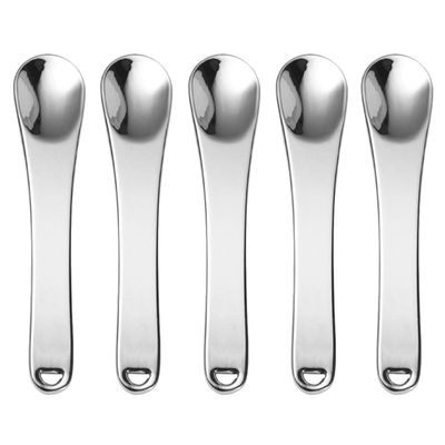 KALLORY 5pcs Mini Cosmetic Spoons Makeup Scoops for Creams Masks and Serums Beauty Application Tools for Skincare and