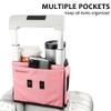 riemot Luggage Travel Cup Holder Free Hand Drink Caddy - Hold Two Coffee Mugs - Fits Roll on Most Suitcase Handles - Gifts for Flight Attendants &Frequent Travelers Accessories Pink view 2