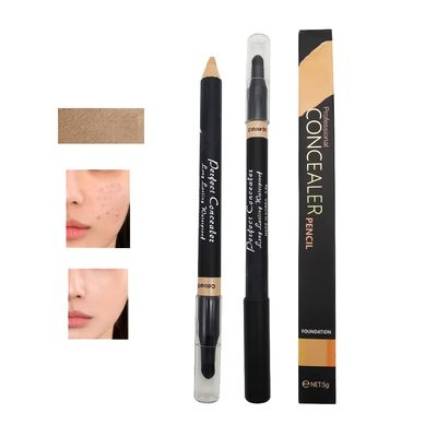 AKARY Dual Sided Concealer Pencil for Face, 2 in 1 Full Range of Concealers Pen Face Concealer Crayon Highlighter Stick, Professional Waterproof Foundation Concealer for Eye Dark Circles, Blackheads, Concealer Pencil with Brush for Men and Women (#3 