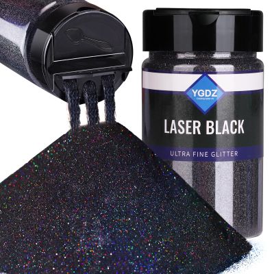YGDZ Black Glitter - Fine Craft, Christmas & Festival Glitter, 140G /4.93OZ