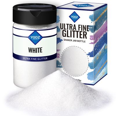 YGDZ White Glitter - Fine, Clear, Extra Fine - 140G (4.93OZ) Snow Glitter for Crafts, Resin Arts & Festivals