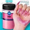 Fine Glitter, YGDZ 140G 4.93OZ Glitter Powder for Tumblers Resin Crafts, Cosmetic Nail Face Body Painting Hair Glitter, Pink view 4