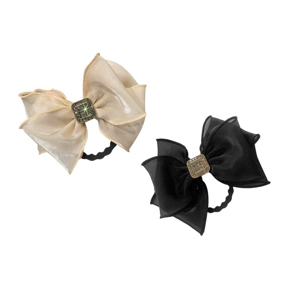 Beavorty 2pcs Decorative Hair Bows for Girls Elegant Bowknots Cuffs Hair Accessories for Ponytails and Colors Comfortable and