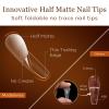 Modelones Long Coffin Nail Tips - 510Pcs Pre-shaped Half Matte Full Cover Fake Nails Gel Tips Acrylic Press on Manicure Extension DIY 15 Sizes view 2