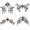 Bowitzki Halloween Face Jewels Festival Design Women Mermaid Face Gems Rhinestone Crystals Stickers Eyes Body Temporary Tattoos (Black-B) view 1
