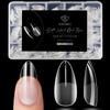 Modelones Almond Fake Nail Tips -510Pcs Medium Soft Gel Nail Tips Almond Shape Pre Etched Half Matte Full Cover Clear Acrylic Gel Kit False Press on for Extension Manicure Salon DIY at Home 15 Sizes view 1