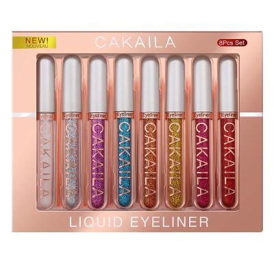 Fujiuia 8 Colors Liquid Eyeliner Pencil Set Glitter Shimmer Pearl Quick-Drying Long Lasting Non Smudging Eyeliner Combination Eye Liners & Shadows