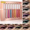 Fujiuia 8 Colors Liquid Eyeliner Pencil Set Glitter Shimmer Pearl Quick-Drying Long Lasting Non Smudging Eyeliner Combination Eye Liners & Shadows view 2