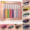 Fujiuia 8 Colors Liquid Eyeliner Pencil Set Glitter Shimmer Pearl Quick-Drying Long Lasting Non Smudging Eyeliner Combination Eye Liners & Shadows view 2