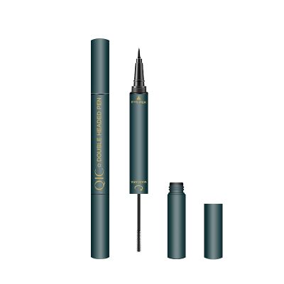 Fujiuia 4D Fiber Mascara and Eyeliner 2 in 1 Two-Head Waterproof Set Sweat-Proof Thicken Lengthen Eye Beauty Makeup 10ml Eye Glitter Liner