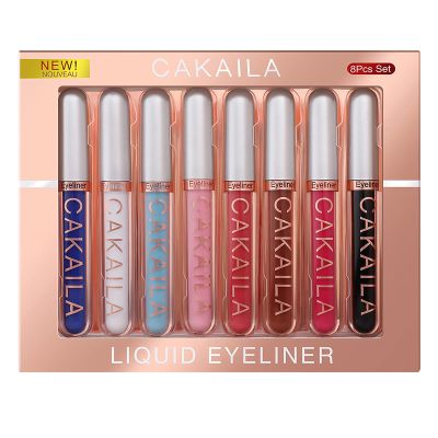 Fujiuia 8 Colors Liquid Eyeliner Pencil Set Glitter Shimmer Pearl Quick-Drying Long Lasting Non Smudging Eyeliner Combination Eye Liners & Shadows