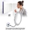 Magnifying Mirror with Light, 8 Inch Suction Cup Makeup Mirror with LED White Light 10X Magnify Suction Cup Cosmetic Mirrors Flexible Mirrors for Bathroom Shaving Travel Vanity view 2
