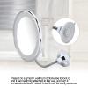 Magnifying Mirror with Light, 8 Inch Suction Cup Makeup Mirror with LED White Light 10X Magnify Suction Cup Cosmetic Mirrors Flexible Mirrors for Bathroom Shaving Travel Vanity view 4
