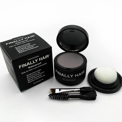 Finally Hair Dark Chocolate Brown Dab-on Hair Fibers & Hair Loss Concealer, Hairline Creator, Eye Brow Enhancer, and Beard Filler. Dab-on Hair Fiber Shadow Powder (Dark Chocolate Brown - Brown/Black)