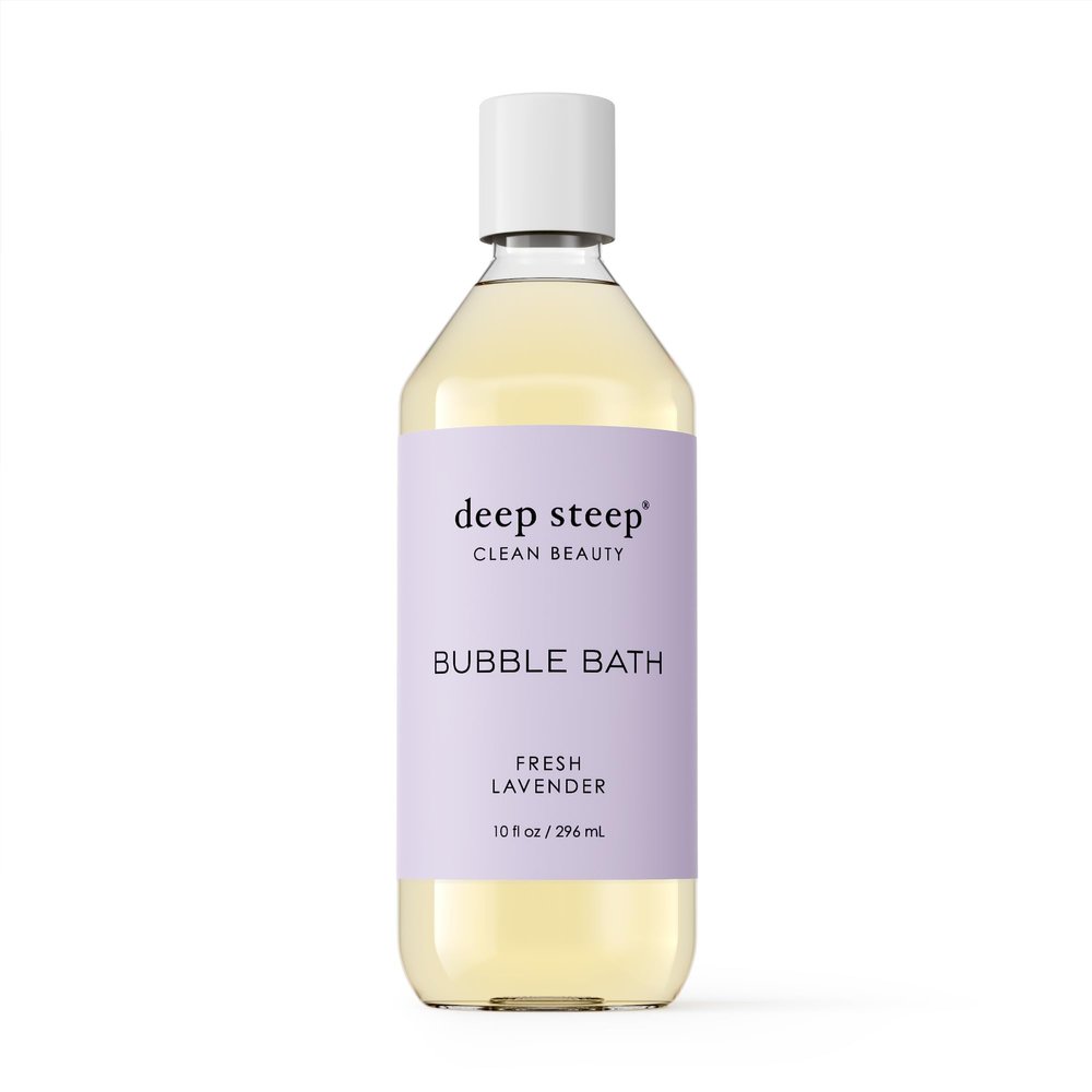 Deep Steep Bubble Bath, Fresh Lavender, 10 oz Soothing Soak with Shea Butter, Argan Oil, Aloe Vera & Coconut Oil Vegan, Sulfate-Free, PH-Balanced Clean Beauty
