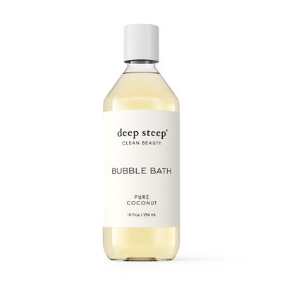 Deep Steep Bubble Bath, Pure Coconut, 10 oz  Soothing Soak with Shea Butter, Argan Oil, Aloe Vera & Coconut Oil  Vegan, Sulfate-Free, PH-Balanced Clean Beauty