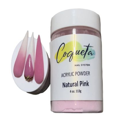 Acrylic Nail Powder of Coqueta Nail System (Natural Pink), 2 Ounce