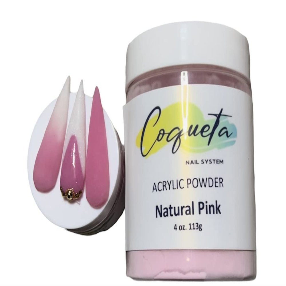 Acrylic Nail Powder of Coqueta Nail System (Natural Pink), 2 Ounce