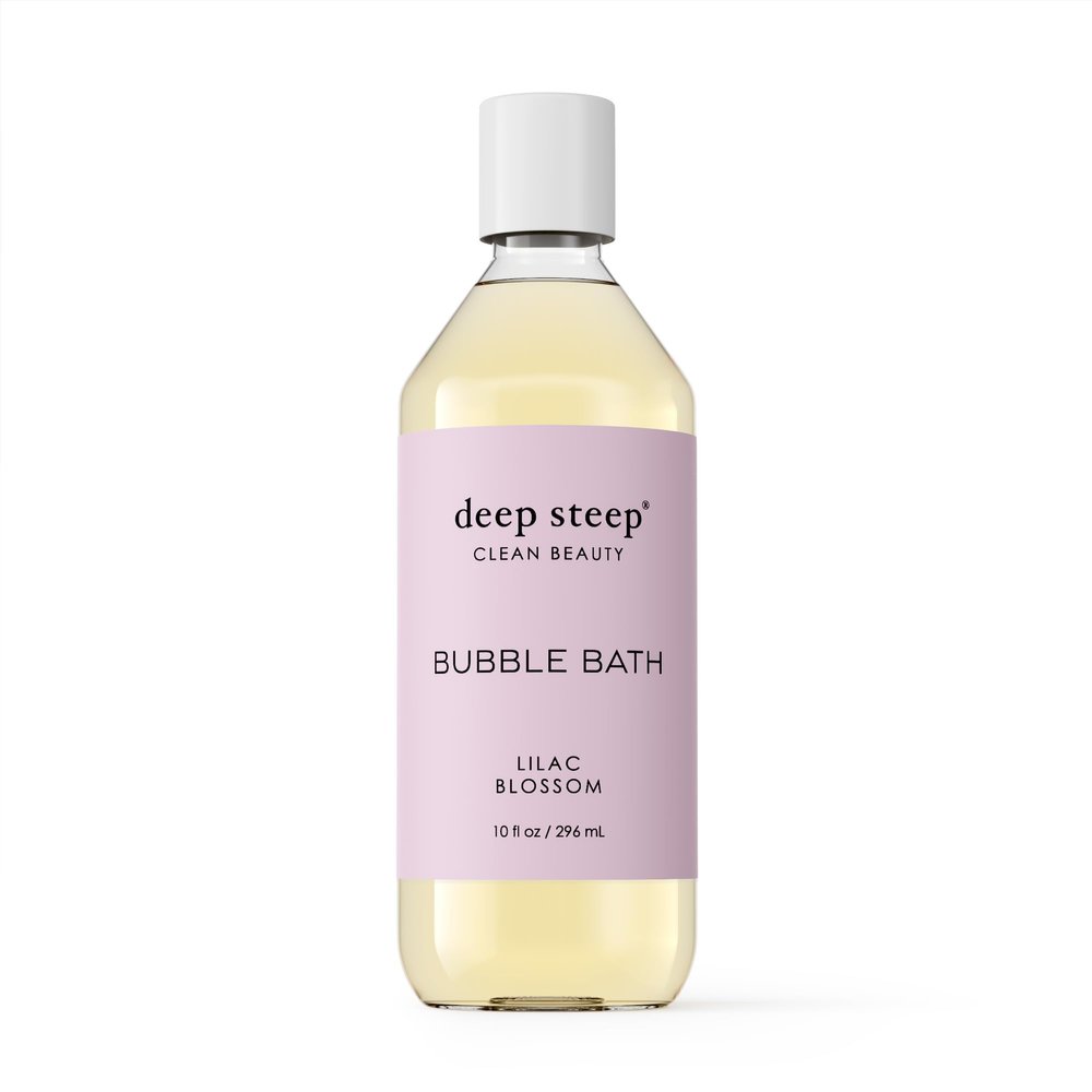 Deep Steep Bubble Bath, Lilac Blossom, 10 oz Soothing Soak with Shea Butter, Argan Oil, Aloe Vera & Coconut Oil Vegan, Sulfate-Free, PH-Balanced Clean Beauty